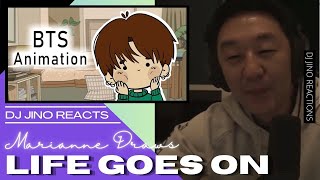 DJ REACTION to KPOP - LIFE GOES ON BTS ANIMATION BY MARIANNE DRAWS