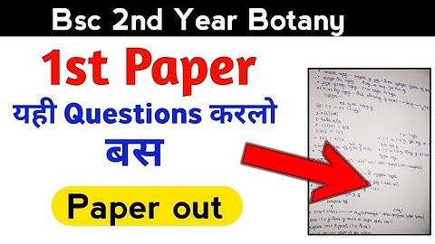 Bsc 2nd year botany first paper important questions 2022 | Botany important all important questions