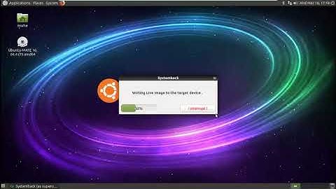 Write Image OS to the thumdrive use SystemBack