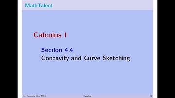 MathTalent Calculus I Sec 4.4 Concavity and Curve Sketching