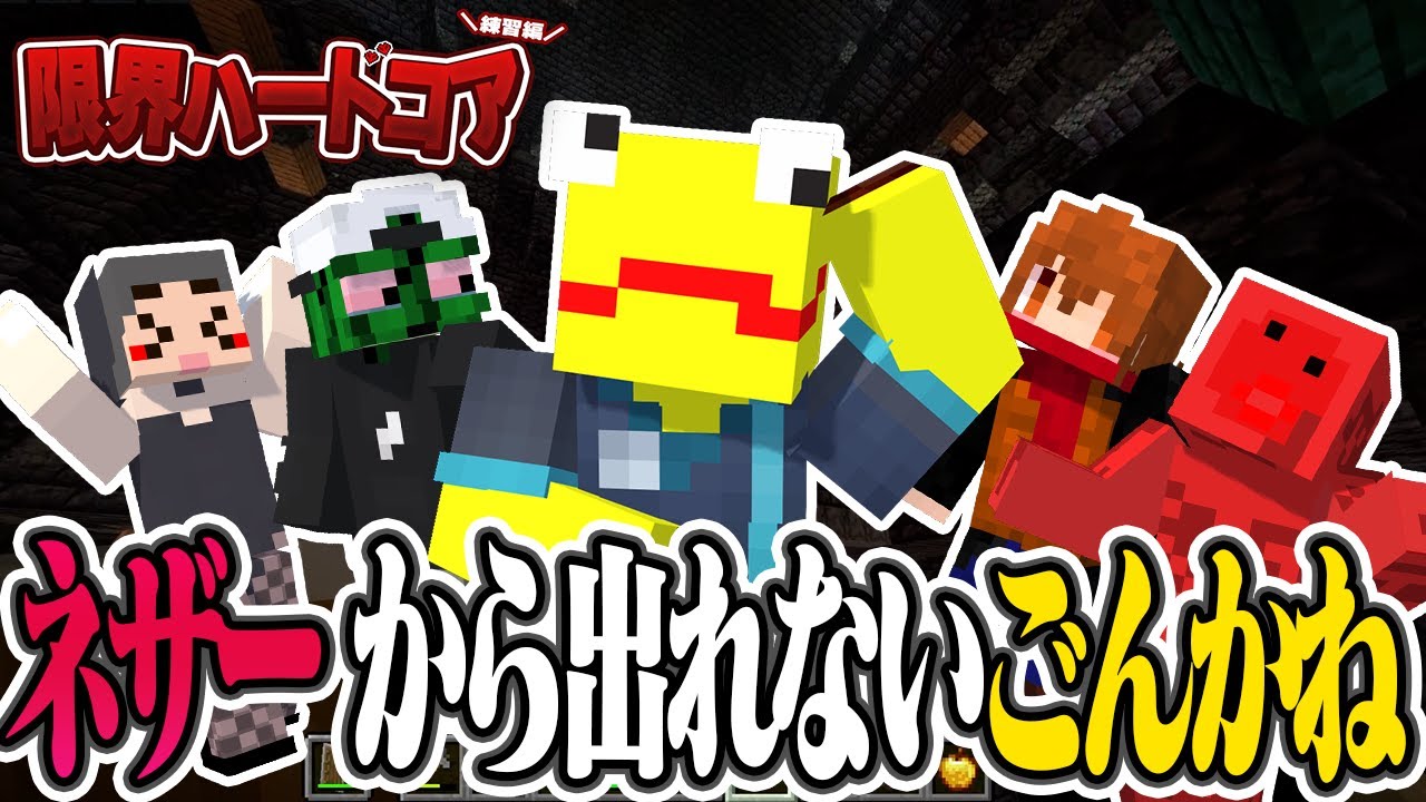 んそめが不在のため、未だネザーから生還した事ないごんかねをエンドラに連れて行こうとする限界メンバーだが・・・【Minecraft】