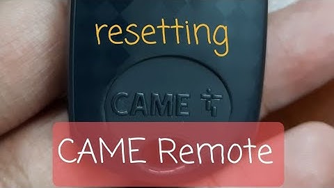 how to RESET CAME remote | eris bamboo