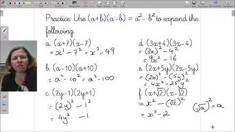 Year 9 expansion patterns - Difference of two squares