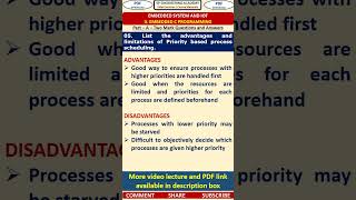 05MC2   Embedded Systems and IoT   Part   A Questions   List the advantages and limitations of Prior