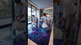 The Ultimate Cosmic Floor Transformation #Craftsmanship #Galaxy #epoxyfloor