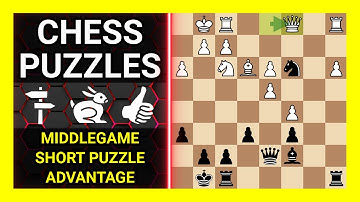 Chess Puzzles to Practice. Themes: Middlegame, Short puzzle, Advantage. Learn Chess