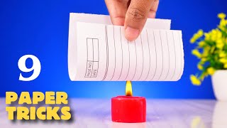 9 Amazing Paper Tricks || Science Experiments With Paper