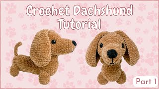 Crochet Dachshund/ Wiener Dog  Tutorial Part 1 (Head & Ears) | Free Amigurumi Animal Pattern