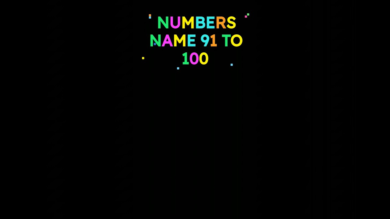 Numbers Name 91 To 100 