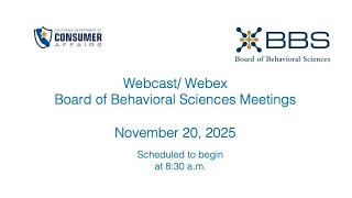 Board of Behavioral Sciences Meeting - November 20, 2025 - 1 of 2