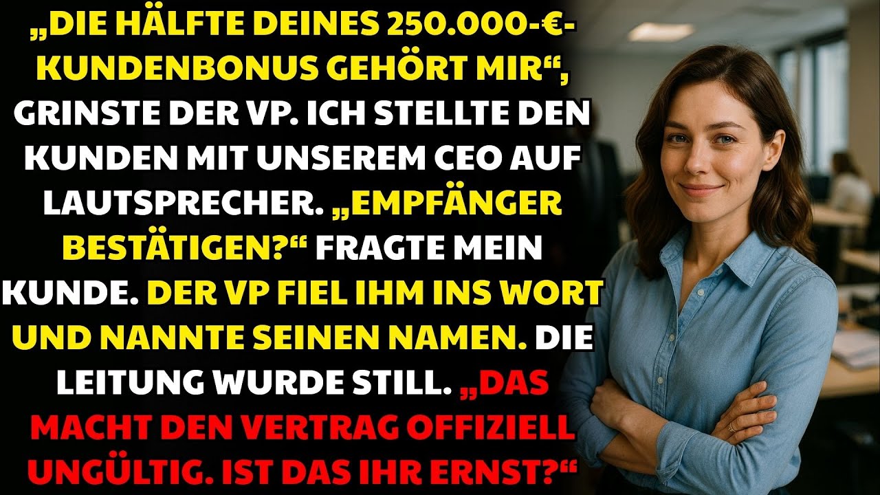 Der VP Forderte Die Hälfte Meines Bonus. Ich Ließ Ihn Sein Eigenes Grab Schaufeln.