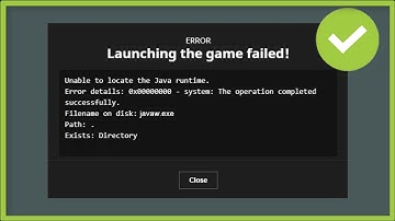Minecraft - Launching The Game Failed  - Unable To Locate The Java Runtime