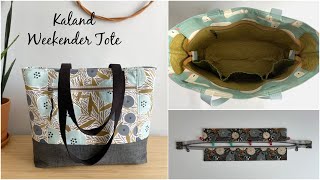 KALAND WEEKENDER TOTE ~ learn how to make this large zipper bag, perfect for an overnight trip. #sew