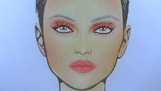 Asmr Makeup Face Chart With Soft Colors & Drawing Noises