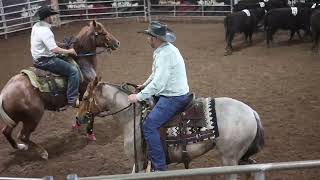 Cowboy Mariano & Alyson Oliveira win the #9 Gold Shootout ranch sorting at the Northeast Regional