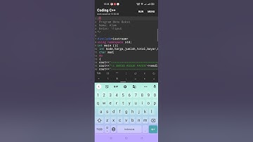 program pemesanan menu makanan menggunakan aplikasi c++ di handphone.