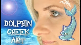 One Stroke Dolphin Cheek Art Face Painting Tutorial