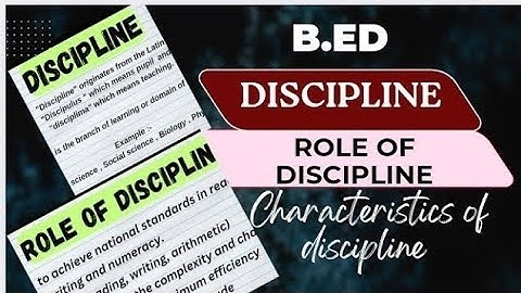 Discipline |role and nature of discipline| understanding discipline and subjects #bbmku#bedexam#vbu