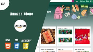 Amazon website clone using HTML CSS & JavaScript for beginners | Part - 08 | e-commerce website