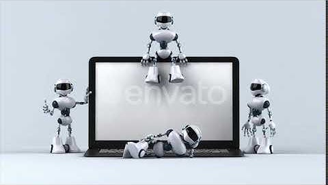 Fun robots with a laptop | Motion Graphics - Videohive template