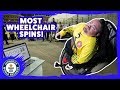 Most power wheelchair spins in one minute - Guinness World Records