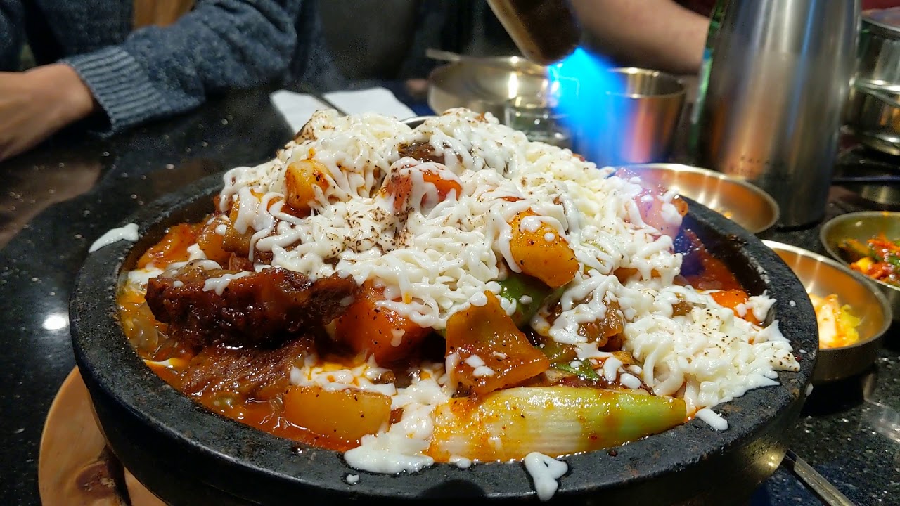Melting Cheese on Top of Korean Galbi Jjim is Surprisingly Delicious