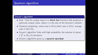 Algorithms and Data Structures: 12th lecture (quantum computing)