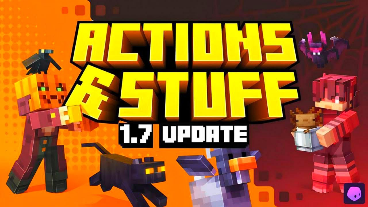 YA SALIO¡ ACTIONS Y STUFF 1.7 ACTUALIZACION EN MINECRAFT BEDROCK 1.21 - actions y stuff 1.7 mcpe