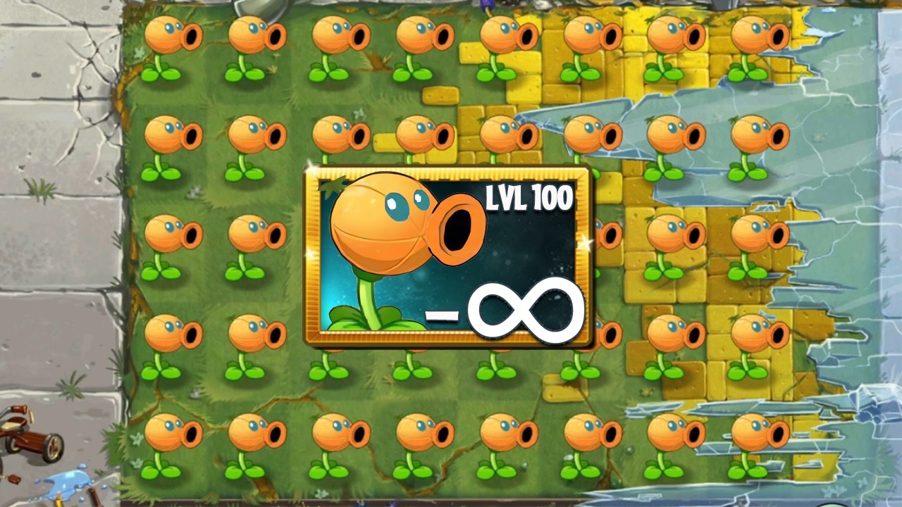 PvZ 2 Challenge - Super Chicken Zombie Level 100 Vs All Plants Level 100 use 1 Power Up