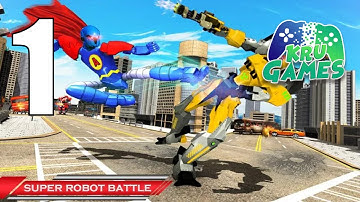 Flying Hero Robot Transform Car: Robot Games Gameplay Walkthrough #1 (Android, IOS)