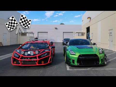 twin-turbo-lamborghini-rally-car-vs-1000hp-wide-body-gtr!-**the-ultimate-race**