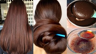 🟤Dark Chocolate Brown Hair Dye🟤 Correct Way To Use Black Tea With Henna / Mehndi✨ Repair Damage Hair