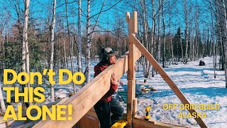Building a ROOF with No Experience! OFF-GRID ALASKA