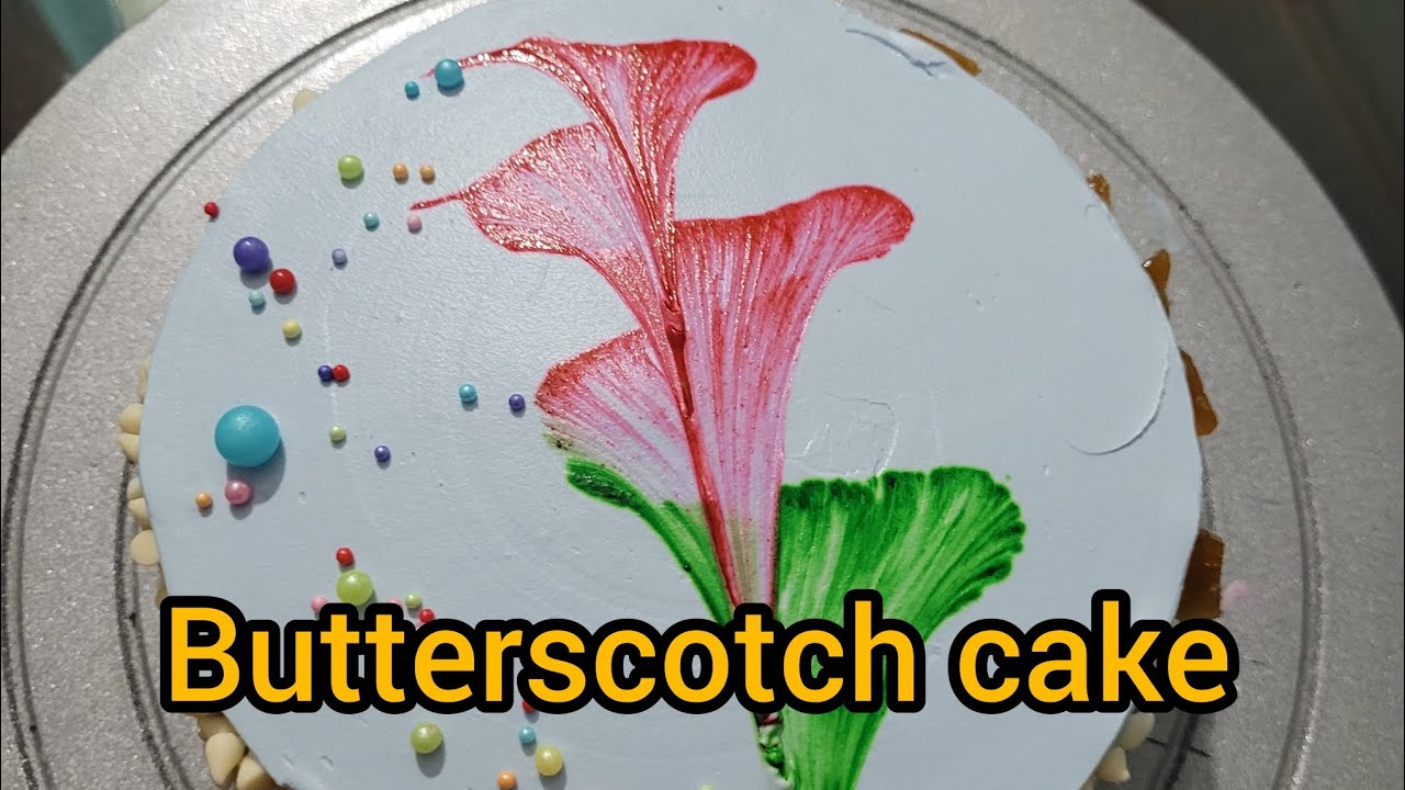 butterscotch cake easy decoration 