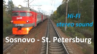 Train Driver`s view Sosnovo - St.Petersburg \\ Сосново - С.Петербург из кабины машиниста