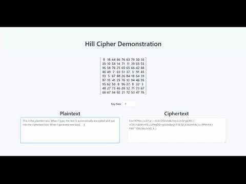 Hill Cipher Demonstration