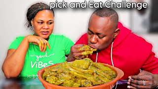 PICK AND EAT MUKBANG CHALLENGE, FUFU WITH OKRO STEW MUKBANG