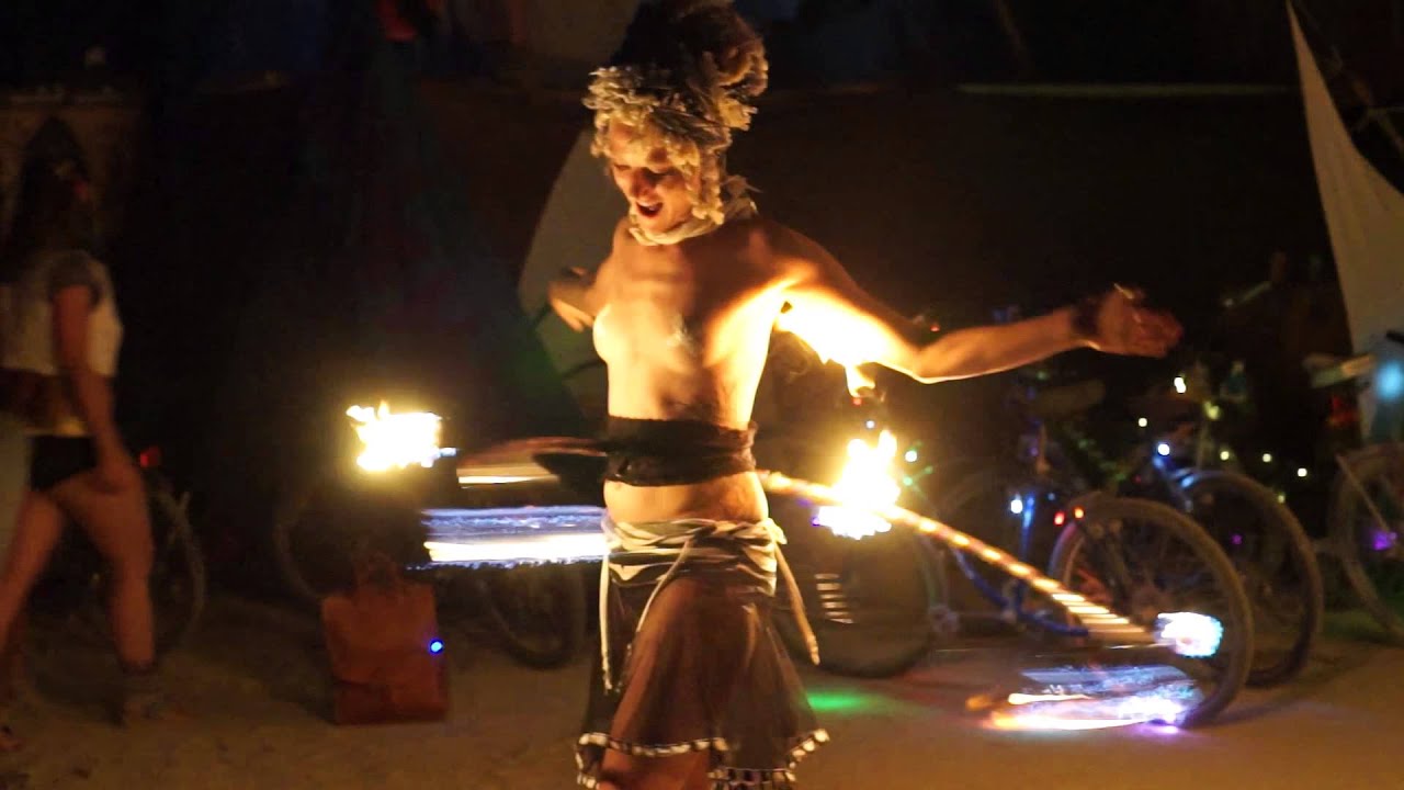 Amazing Hula Hoop Firedancer Burning Man 2013 HD YouTube