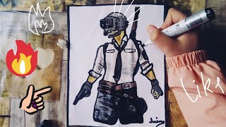 رسم ببجي pubg / كيف ترسم لعبة pubg شخصية ببجي الرجل /رسم خطوة بخطوة/How to draw pubg character