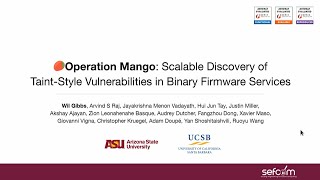USENIX Security '24 - Operation Mango: Scalable Discovery of Taint-Style Vulnerabilities in...