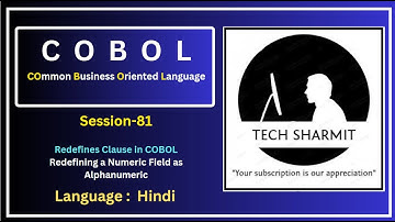 Redefines Clause in COBOL: Redefining Numeric Fields as Alphanumeric Session-81) (Hindi)