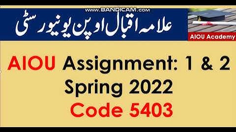 AIOU Code 5403-1 & 2 Solved Assignments Spring 2022