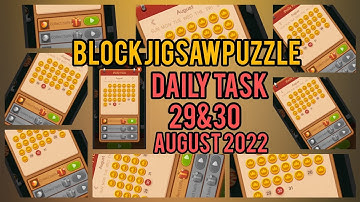 Block jigsaw puzzle daily task today/solved/29&30 August 2022 clearboard, collectballs
