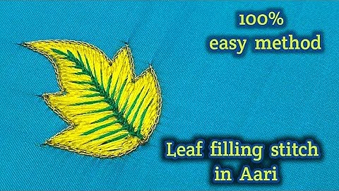 Leaf filling stitch in aari/ loading stitch leaf in aari work/ best aari online class tamil