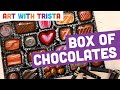 Box of chocolates oil pastel drawing tutorial inspired by wayne thiebaud  art with trista