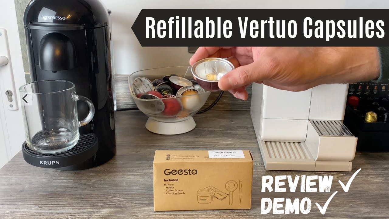 Nespresso Vertuo Reusable Capsules Review, Geesta Foil Lid Kit