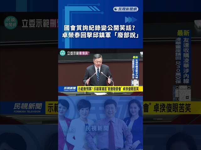 國會質詢紀錄變公開笑話？卓榮泰回擊邱鎮軍「廢部說」｜民視新聞｜