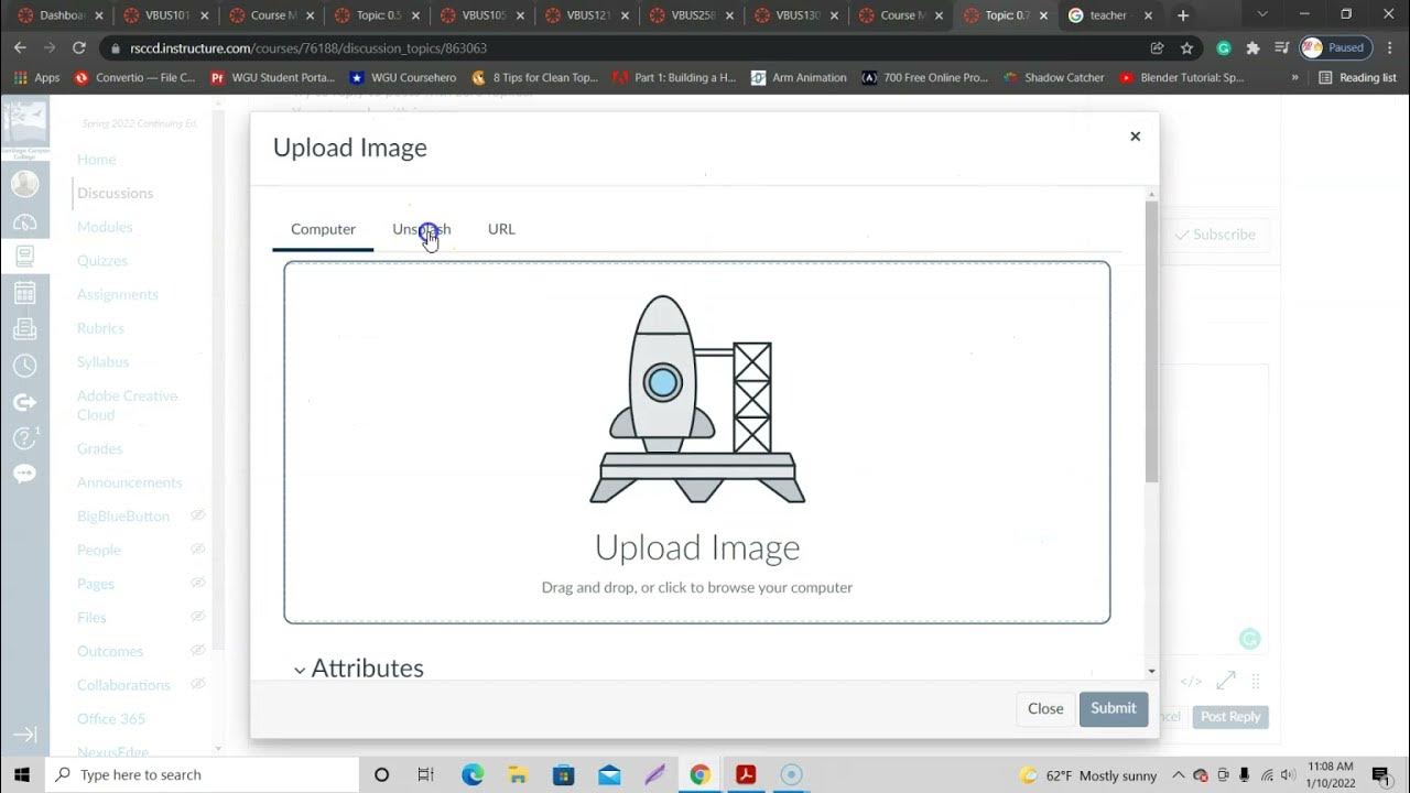 Uploading an image for a discussion post in Canvas | How to Video ...