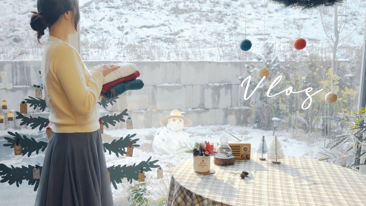 SUB) 눈 내리는 숲속집의 하루 🎄 따스한 연말을 준비하는 일상ㅣSnow day in my life