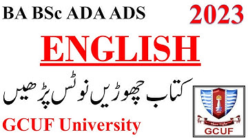 BA BSc ADA ADS Part 1 & 2 English Notes 100% Success GCUF - GCUF English ADP Notes